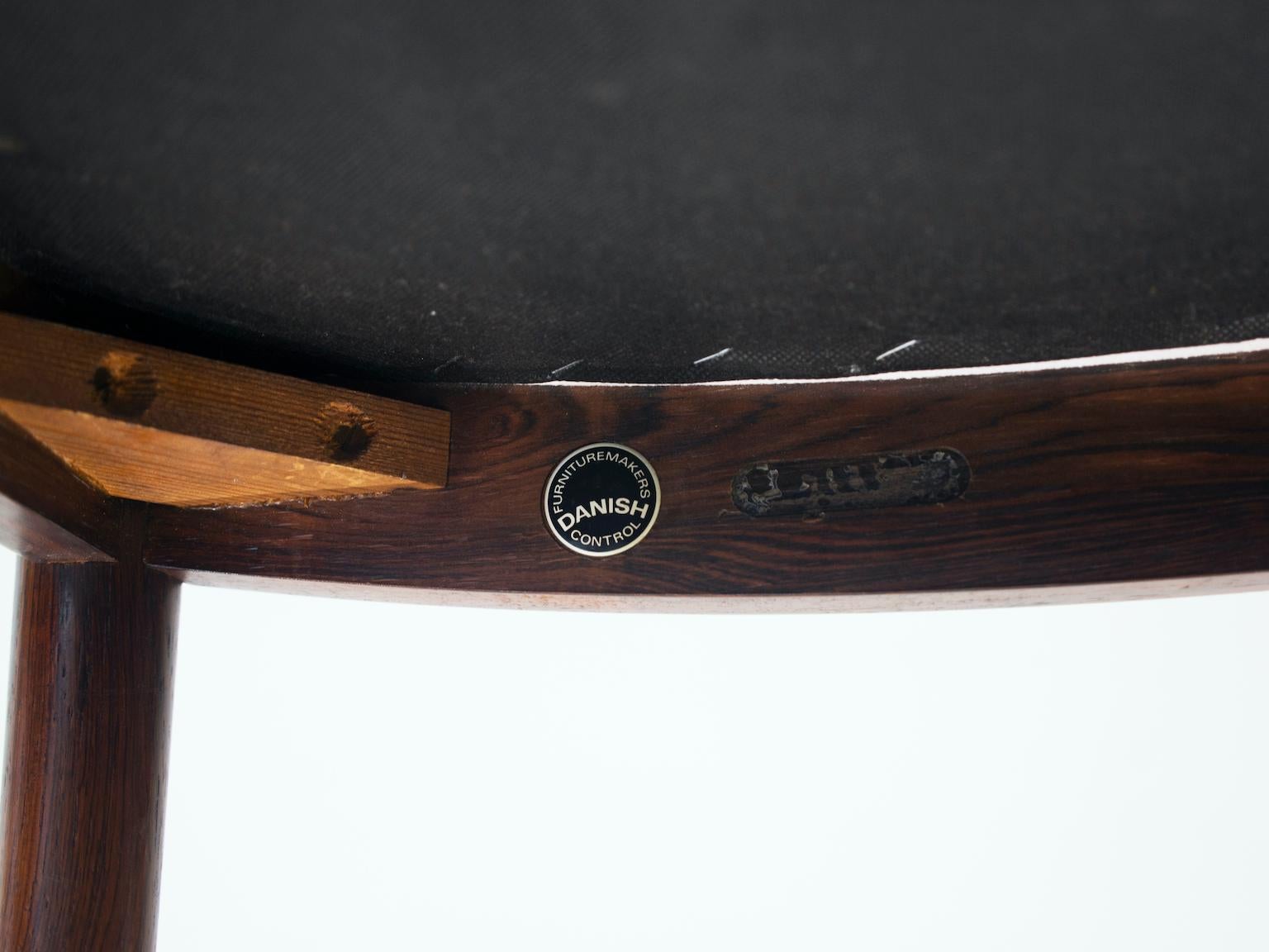 Set di sei sedie da pranzo in legno Arne Vodder Model 422 con rivestimento in tessuto in vendita 4