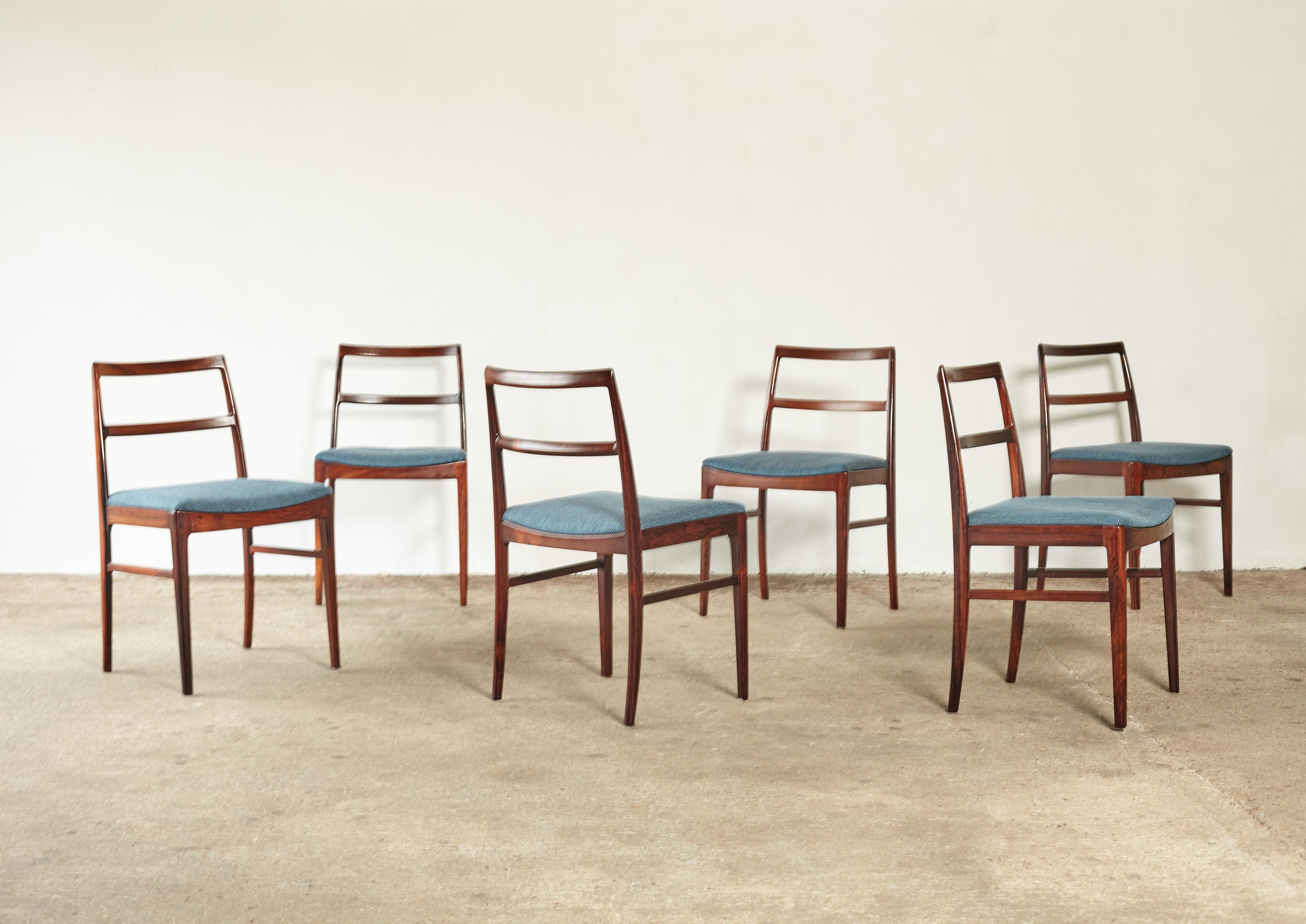 Danish Set of Six Arne Vodder Model 430 Rosewood Dining Chairs, Sibast, Denmark, 1960s