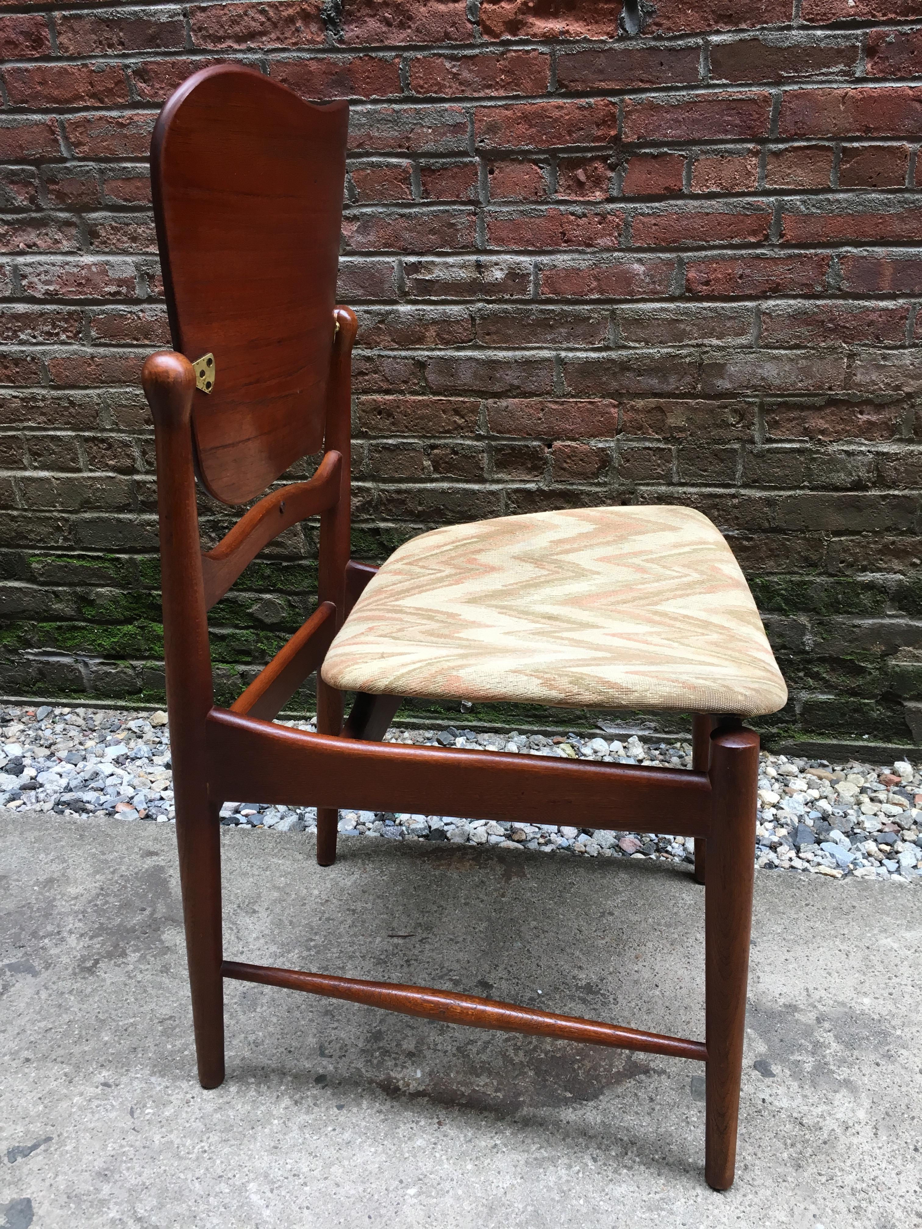 Set of Six Arne Vodder Teak and Cane Back Dining Chairs 4