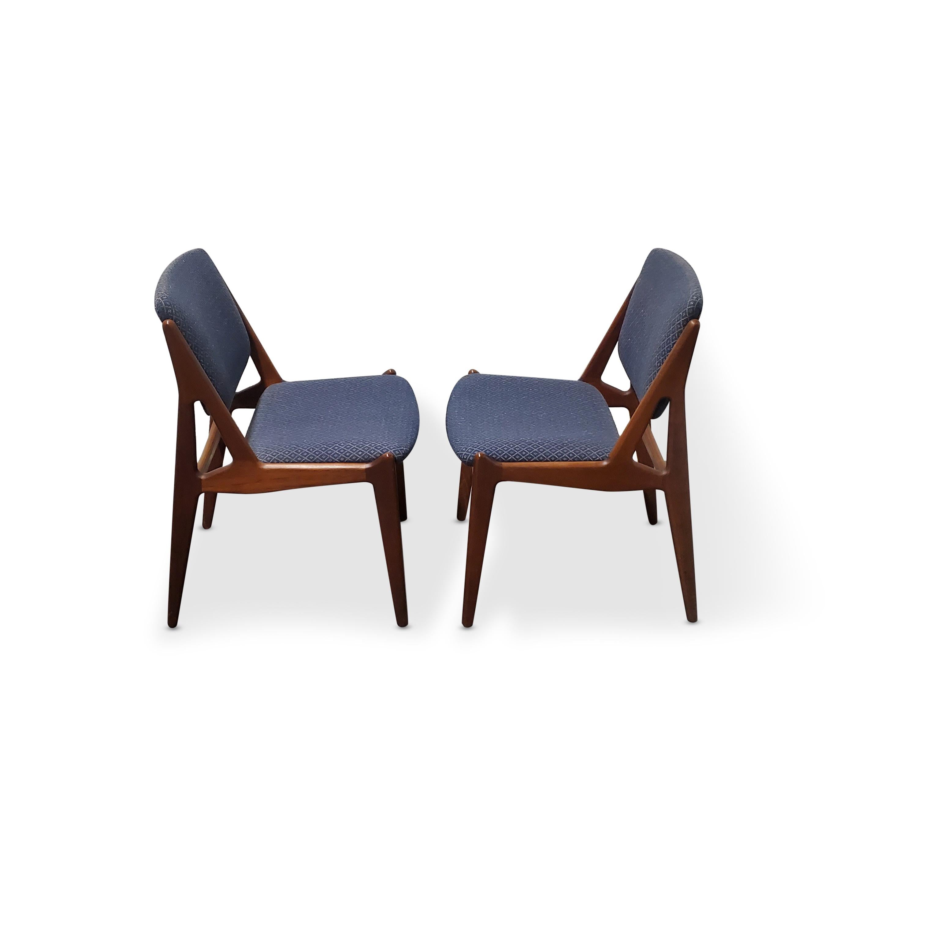 Danish Set of Six Arne Vodder Tilt Back Dining Chairs 