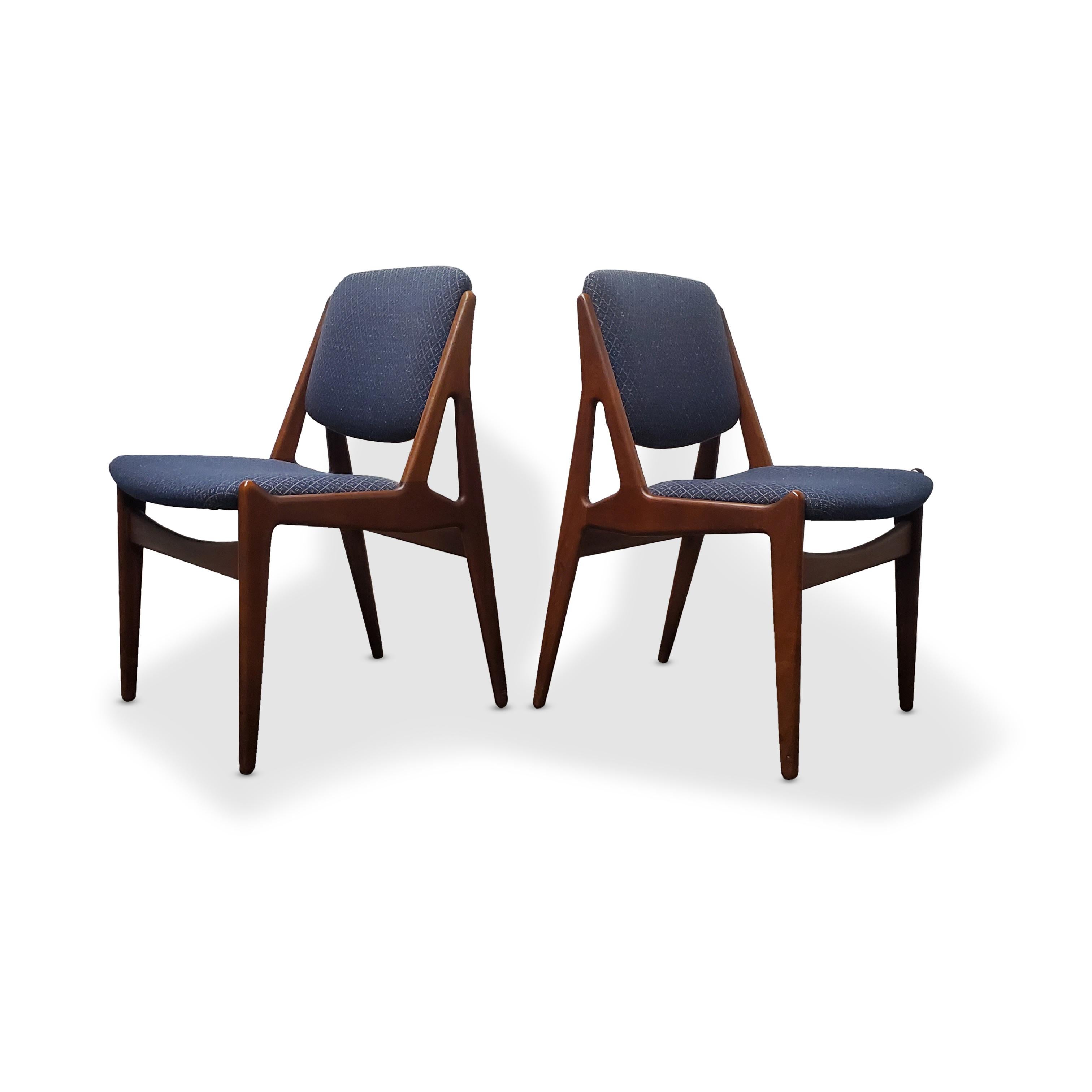 20th Century Set of Six Arne Vodder Tilt Back Dining Chairs 