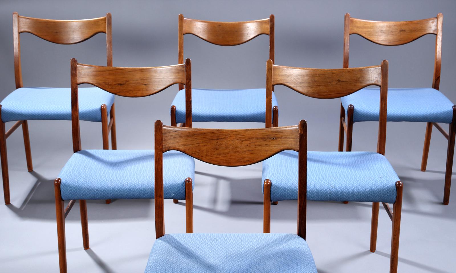 Scandinavian Modern Set of Six Arne Wahl Iversen Dining Chairs, Model GS61 For Sale
