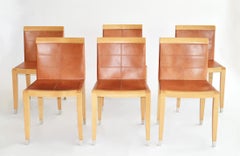 Set of Six ‘Aro’ Leather Dining Chairs by Chi Wing Lo for Giorgetti, Italy