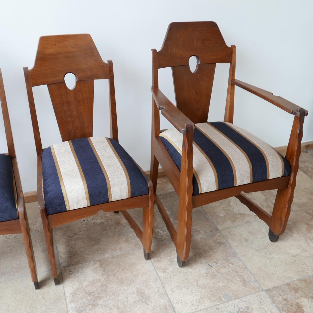 Set of Six Art Deco Amsterdam School Dining Chairs '6' In Good Condition In London, GB