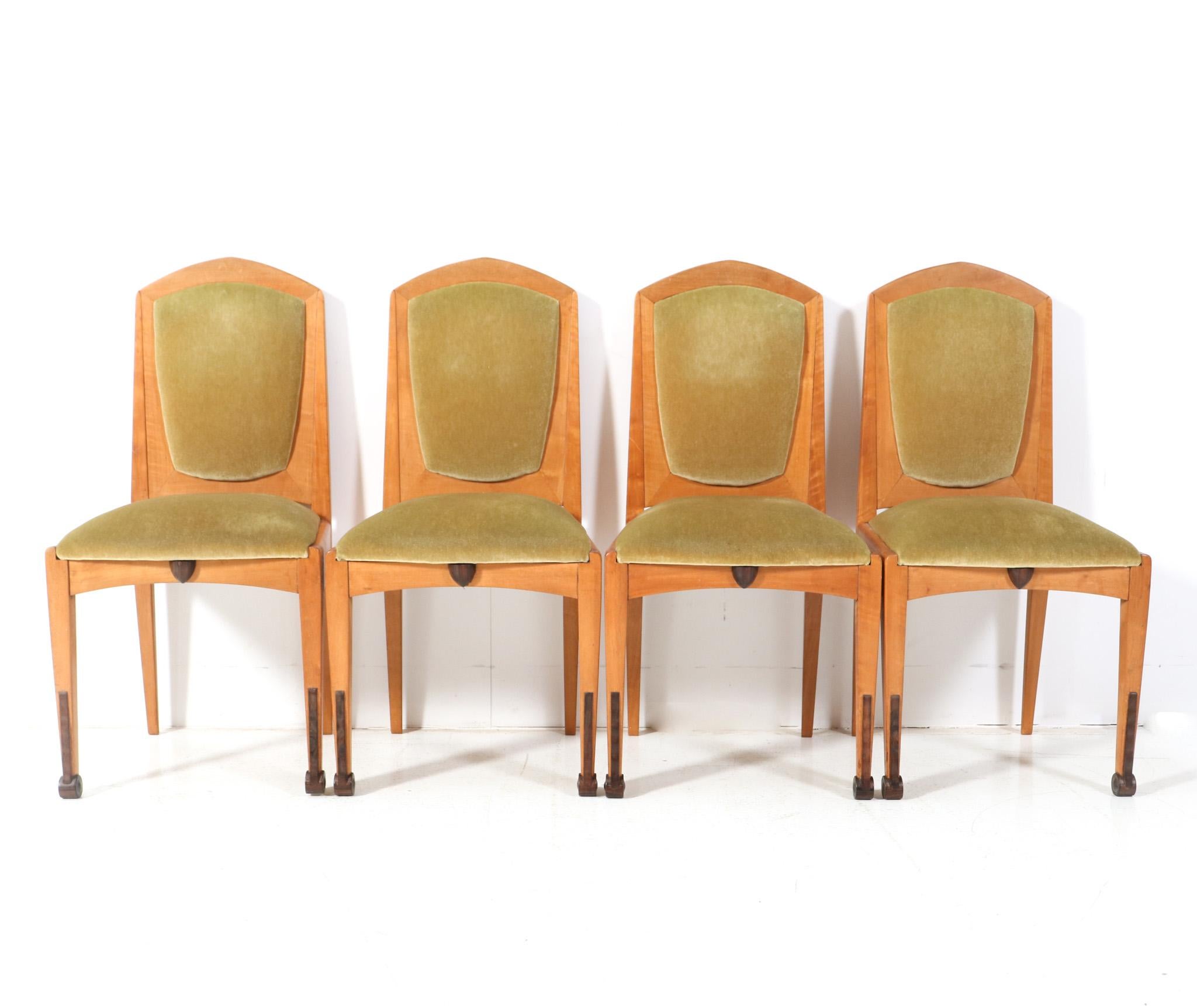 Ensemble de six chaises de salle à manger Art Déco de l'école Amsterdamse par J.J. Zijfers, années 1920 en vente 4
