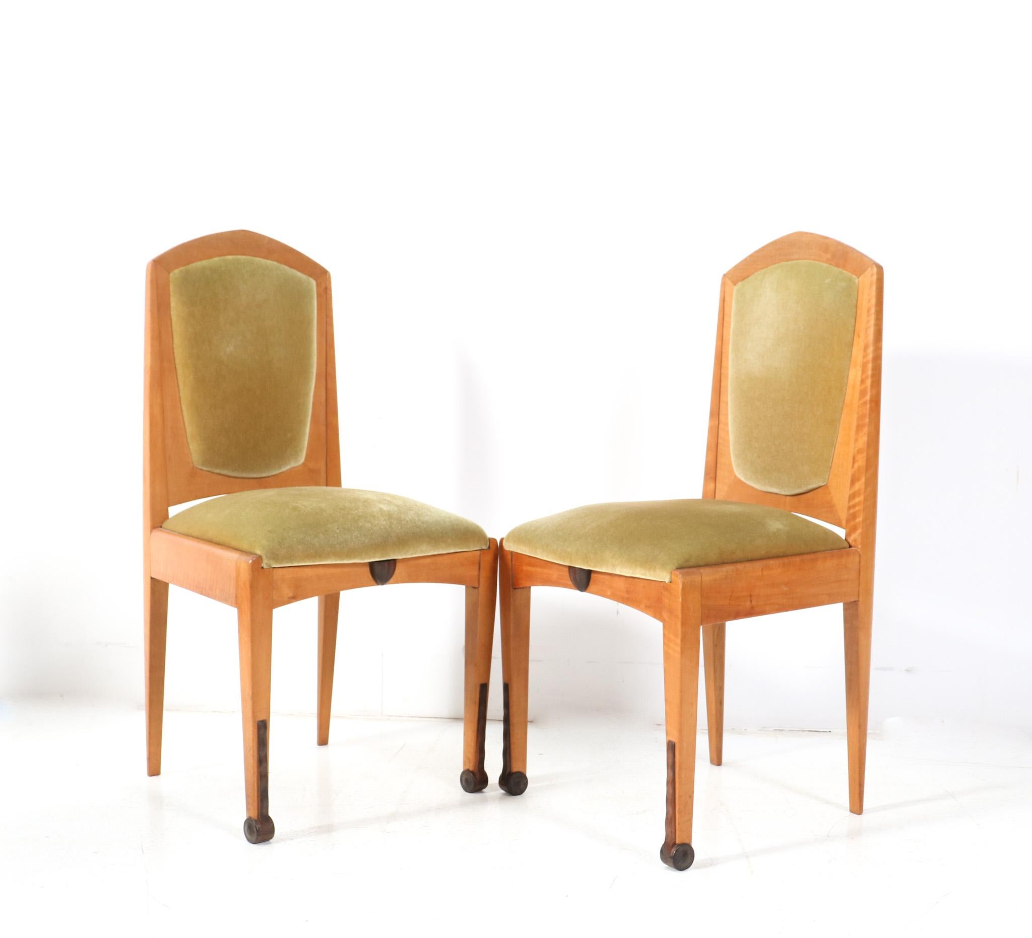 Set of Six Art Deco Amsterdamse School Dining Room Chairs by J.J. Zijfers, 1920s For Sale 7