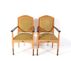 Set of Six Art Deco Amsterdamse School Dining Room Chairs by J.J. Zijfers, 1920s