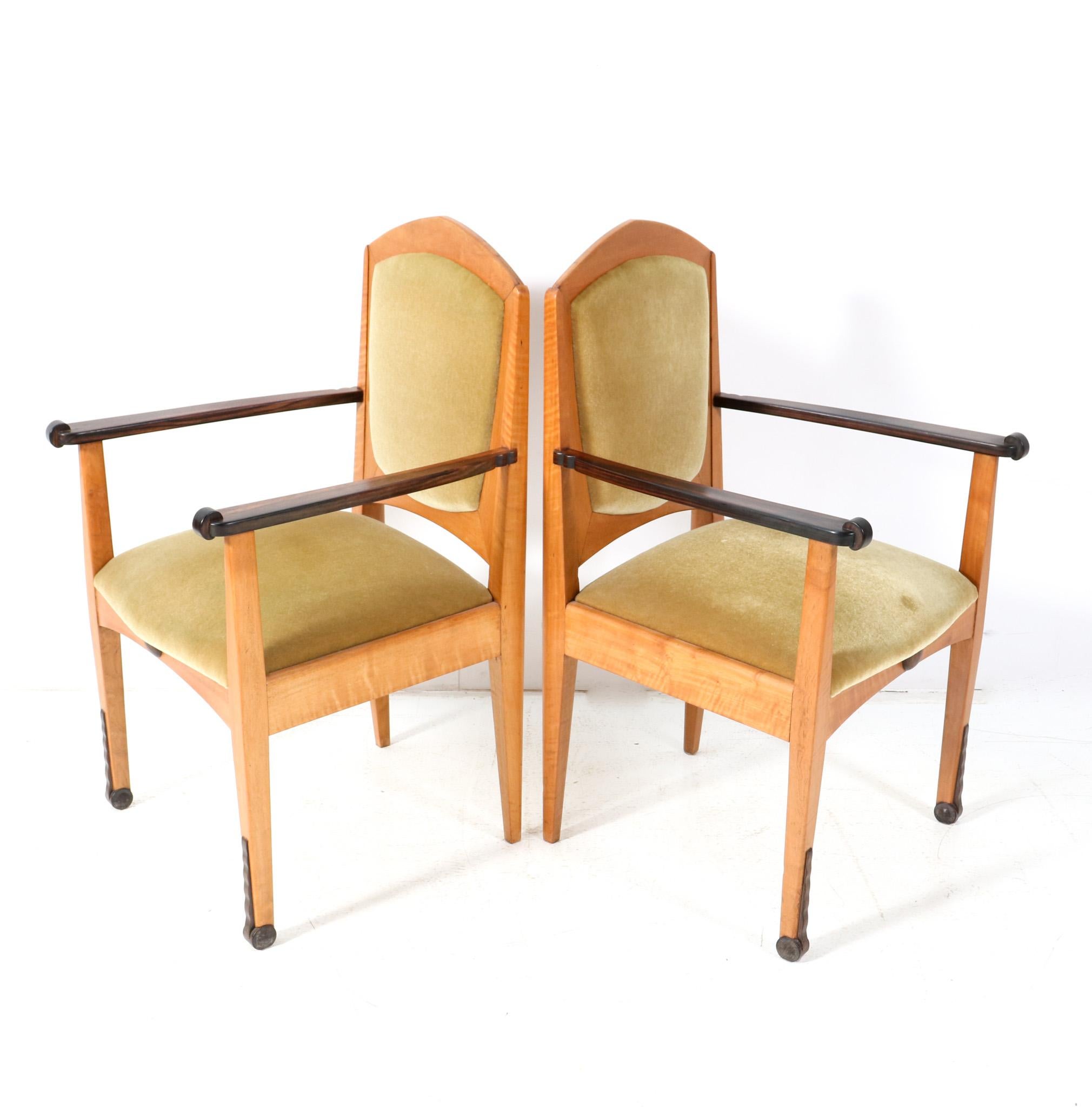 Set of Six Art Deco Amsterdamse School Dining Room Chairs by J.J. Zijfers, 1920s For Sale 2