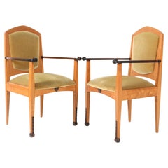 Set of Six Art Deco Amsterdamse School Dining Room Chairs by J.J. Zijfers, 1920s