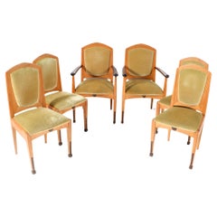 Set of Six Art Deco Amsterdamse School Dining Room Chairs by J.J. Zijfers, 1920s