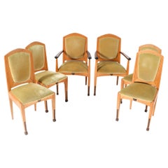 Set of Six Art Deco Amsterdamse School Dining Room Chairs by J.J. Zijfers, 1920s
