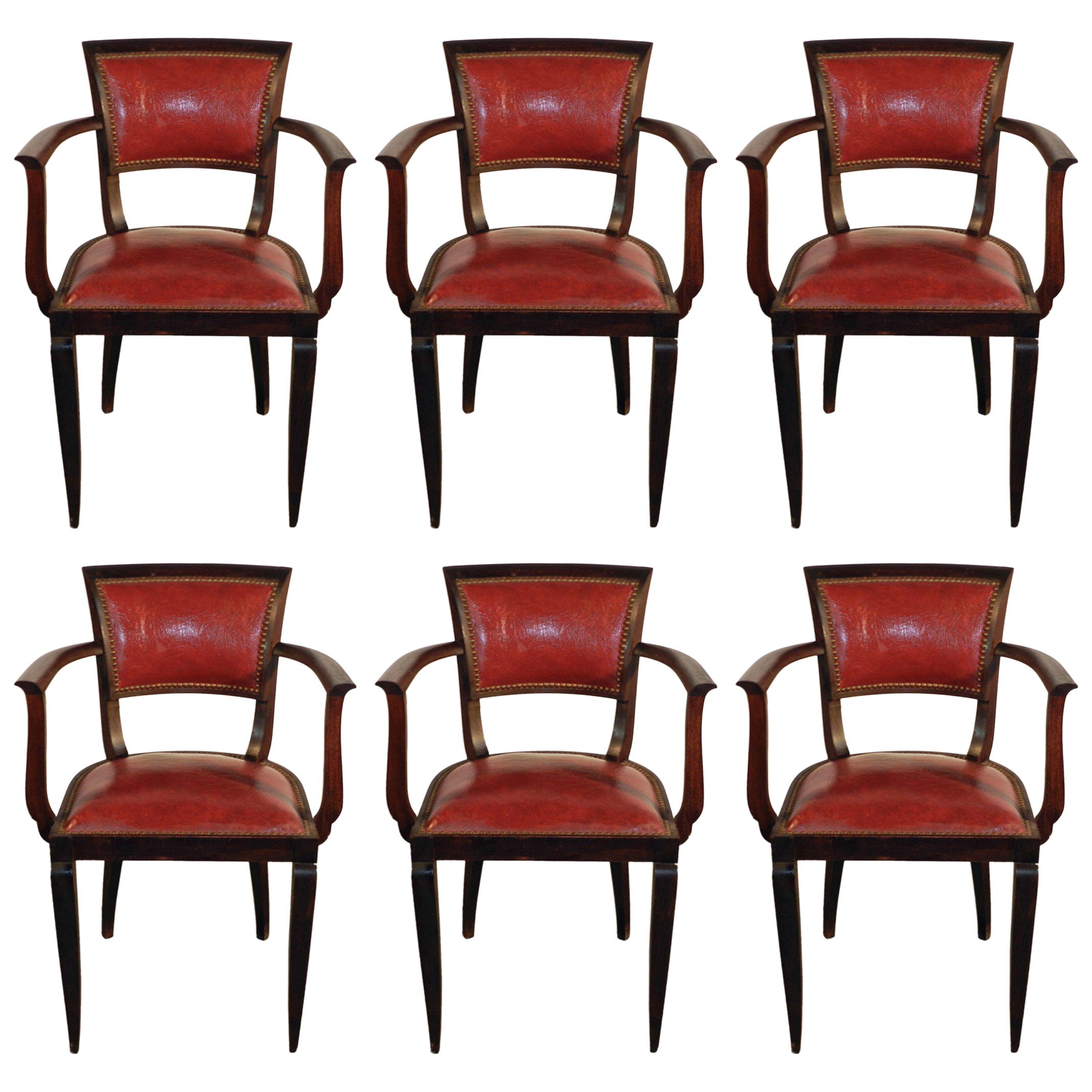 Ensemble de six fauteuils Art Déco, vers 1930
