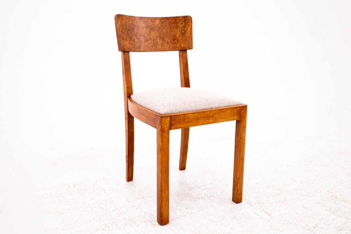 Polacco Set di sei sedie Art Deco, Polonia, anni '40. in vendita