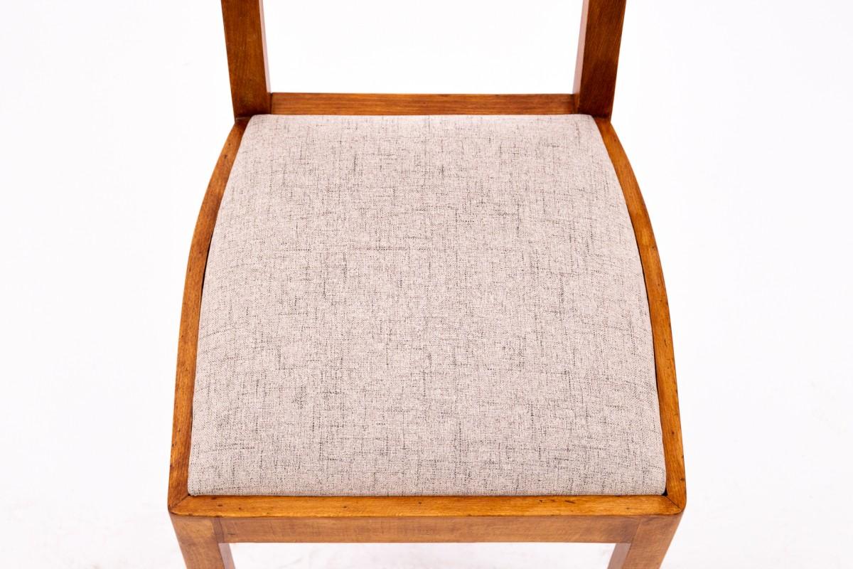Metà XX secolo Set di sei sedie Art Deco, Polonia, anni '40. in vendita