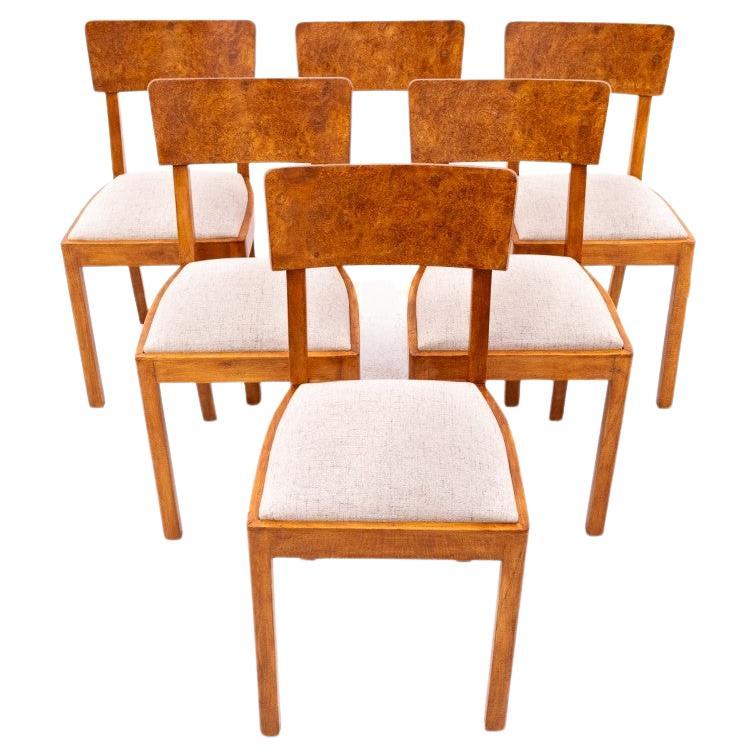 Set of six Art Deco chairs, Poland, 1940s.