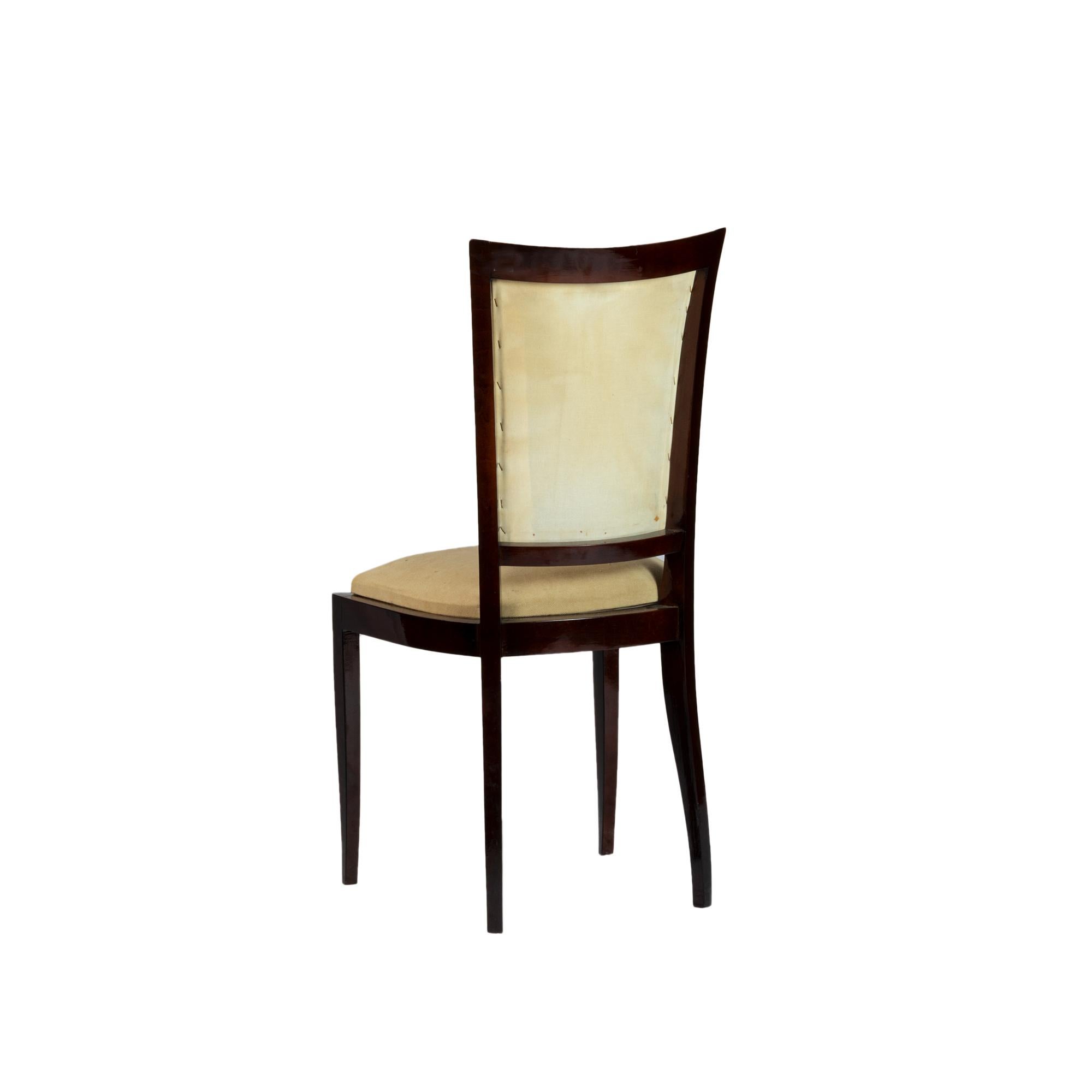 Juego De Seis Sillas Art Decó, Sin Forro, Estilo Jules Leleu, Siglo XX en Bueno estado para la venta en Lisbon, PT