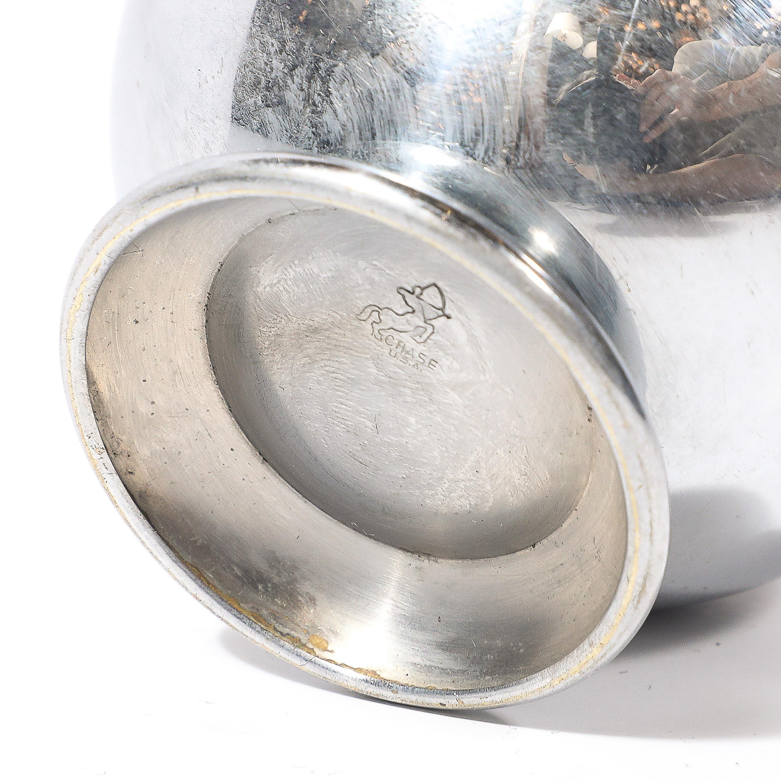 Set of Six Art Deco Chrome Cordials signed Chase For Sale 2