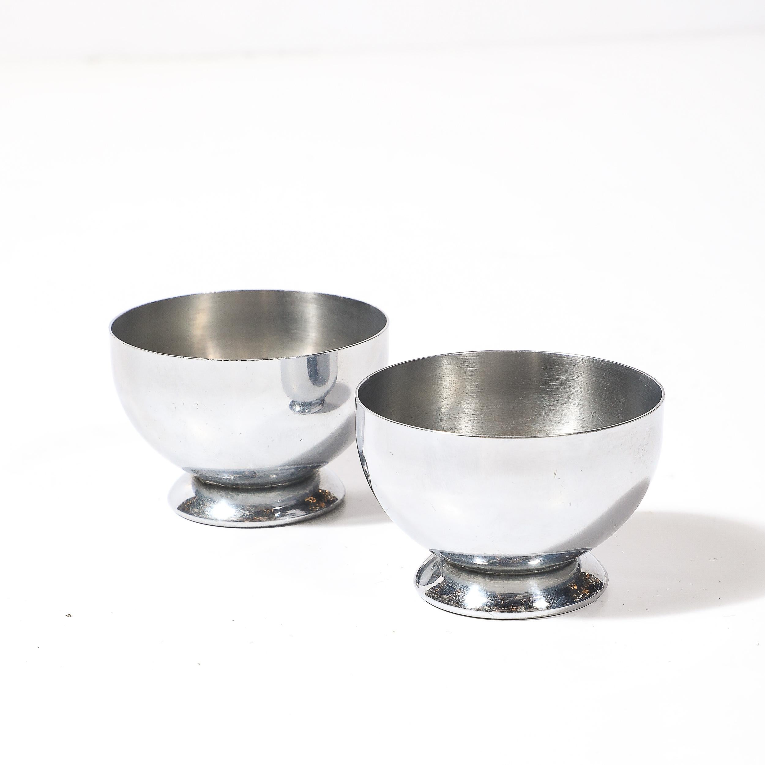 Set of Six Art Deco Chrome Cordials signed Chase For Sale 4