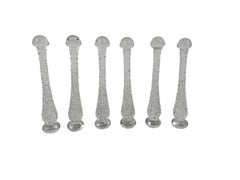 Set of Six Art Deco Colorless Glass Hobnail Muddlers of Baluster Form