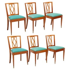 Set of Six Art Deco De Coene Dining Chairs 1940s, Belgium