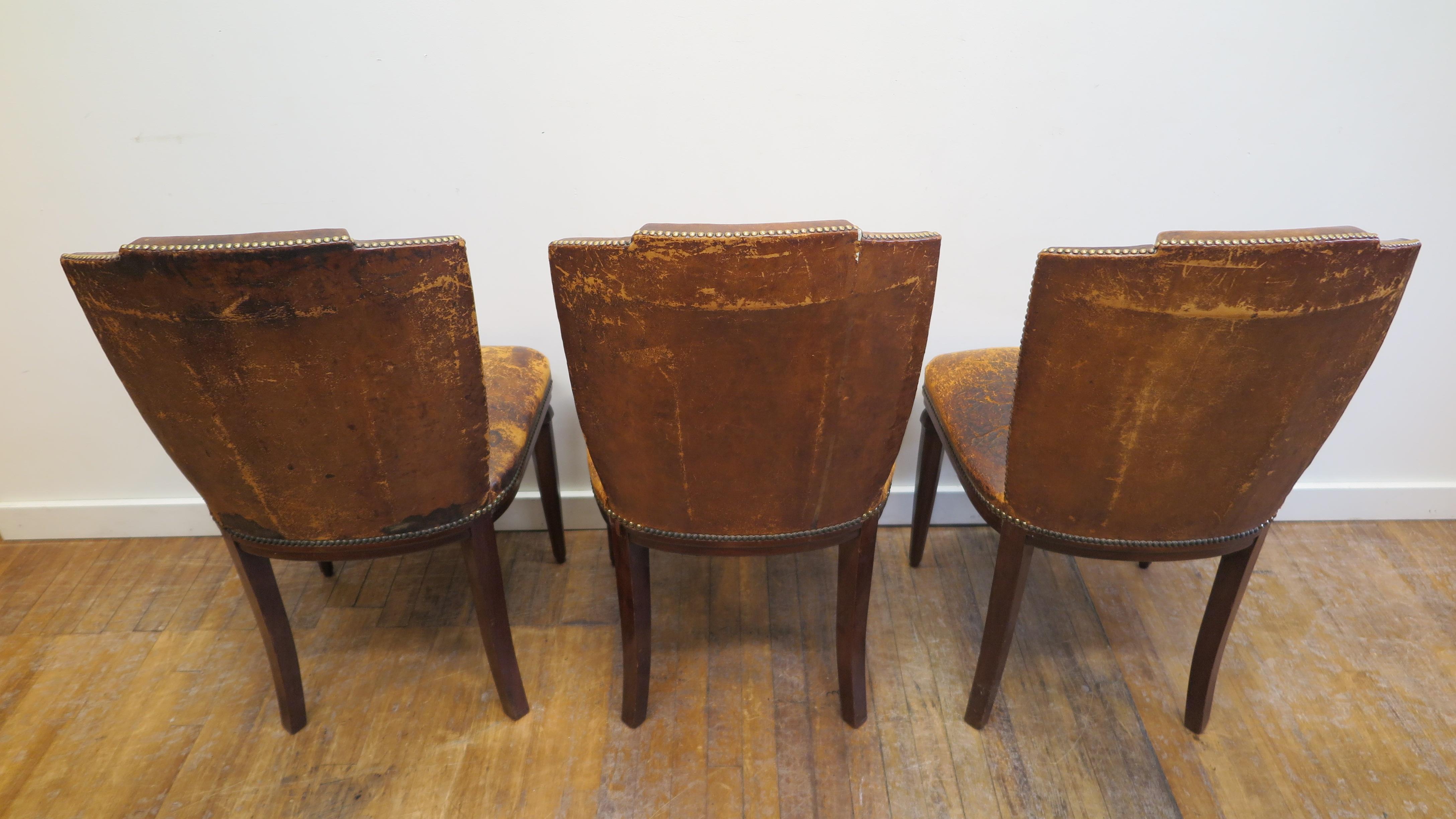 Mahogany Set of Six Art Deco Dining Chairs