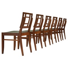 Set of Six Art Deco Dining chairs in Darkened Oak
