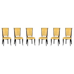 Set of Six Art Deco Dining Chairs, Jules Leleu Style