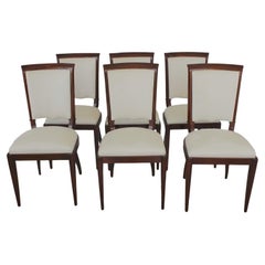 Set of Six Art Deco Dining Chairs Style of Jules Leleu