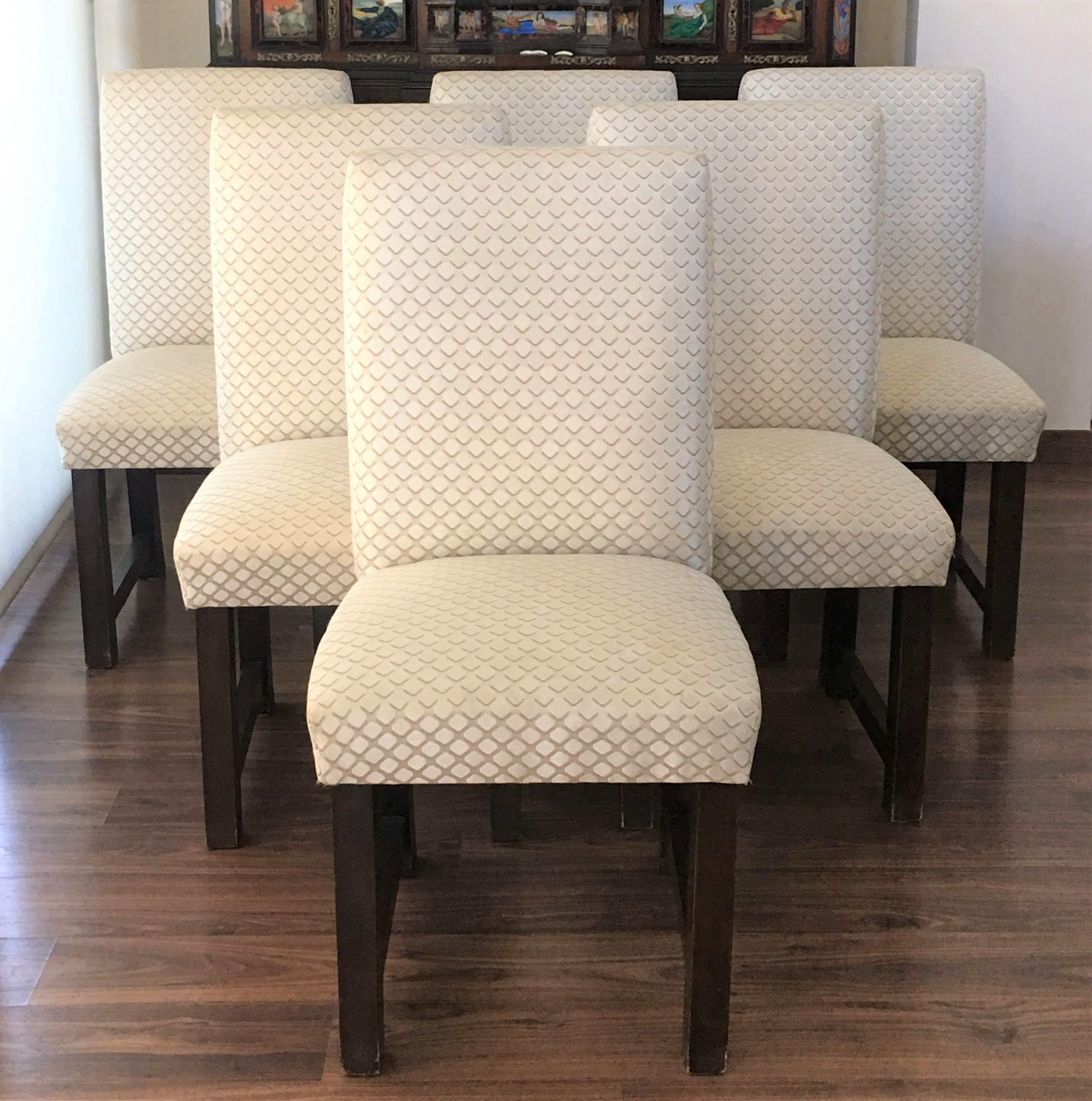 Set of Six Art Deco Dining Chairs with New Upholstery by Lizzo, Italy For Sale 2