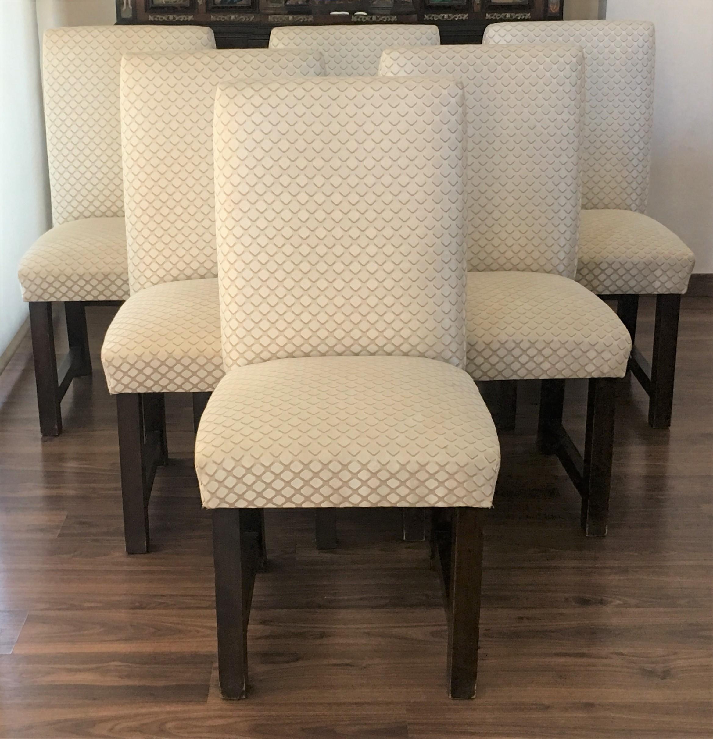 Set of Six Art Deco Dining Chairs with New Upholstery by Lizzo, Italy For Sale 4