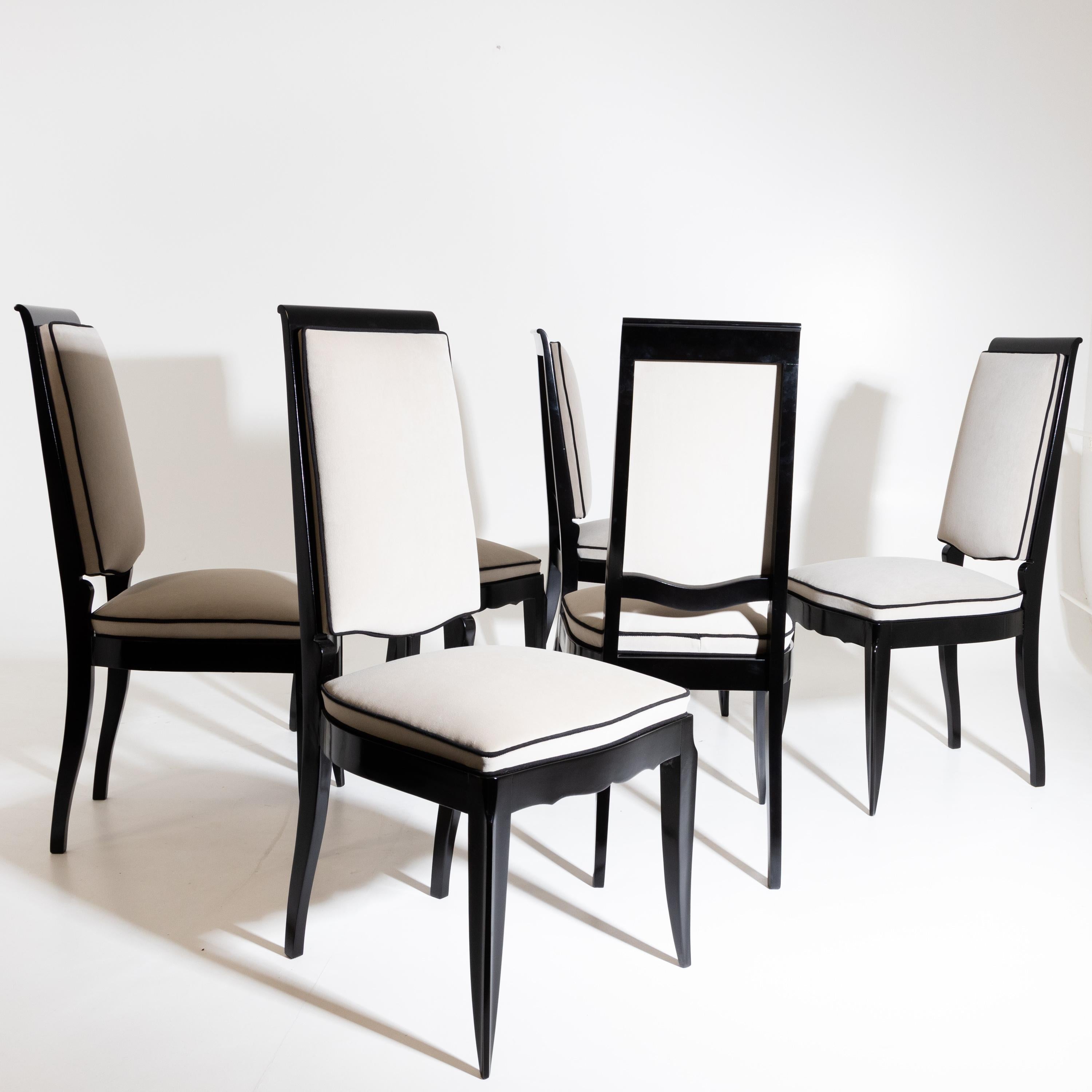 Set of Six Art Deco Dining Room Chairs, France, 1920s In Good Condition In Greding, DE