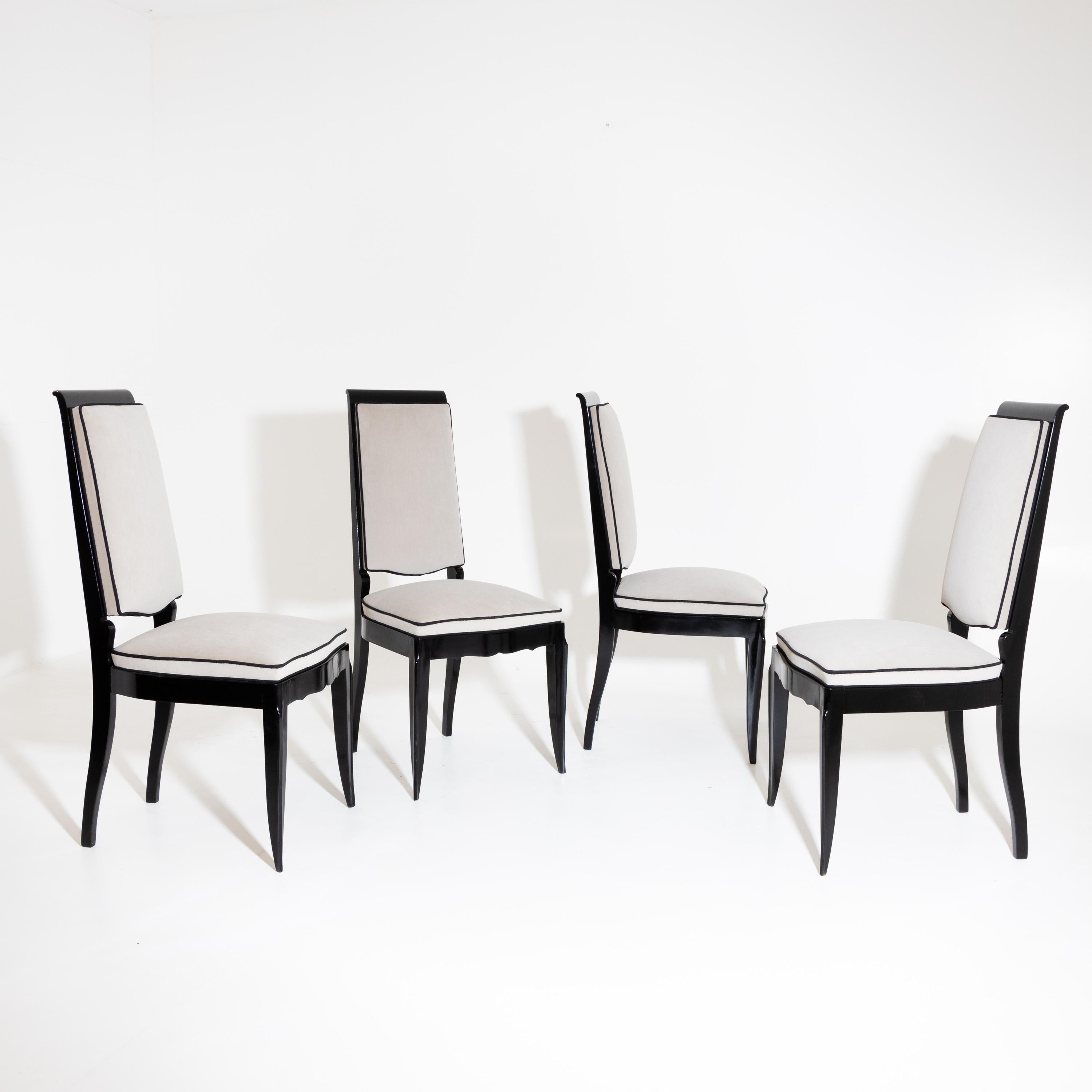Early 20th Century Set of Six Art Deco Dining Room Chairs, France, 1920s
