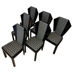 Set of Six Art Deco Dining Room Chairs, France, circa 1930