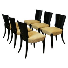 Set of Six Art Deco Model H 214 Chairs by Jindrich Halabala for UP Zavody, 1930s