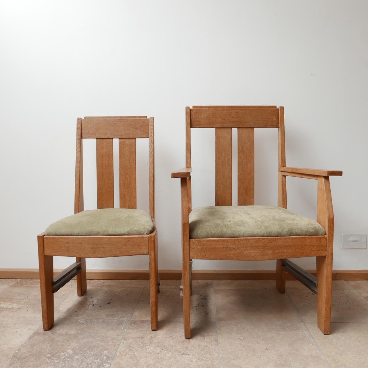Satz von sechs Art-déco-Esszimmerstühlen aus Eichenholz der Amsterdamer Schule '6' im Angebot 4