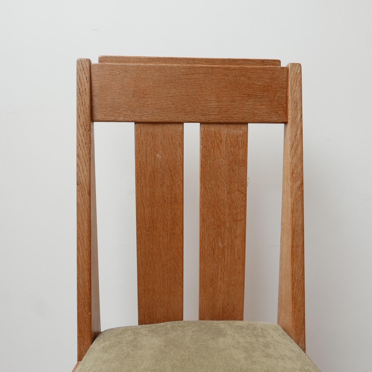 Set of Six Art Deco Oak Amsterdam School Dining Chairs '6' For Sale 6
