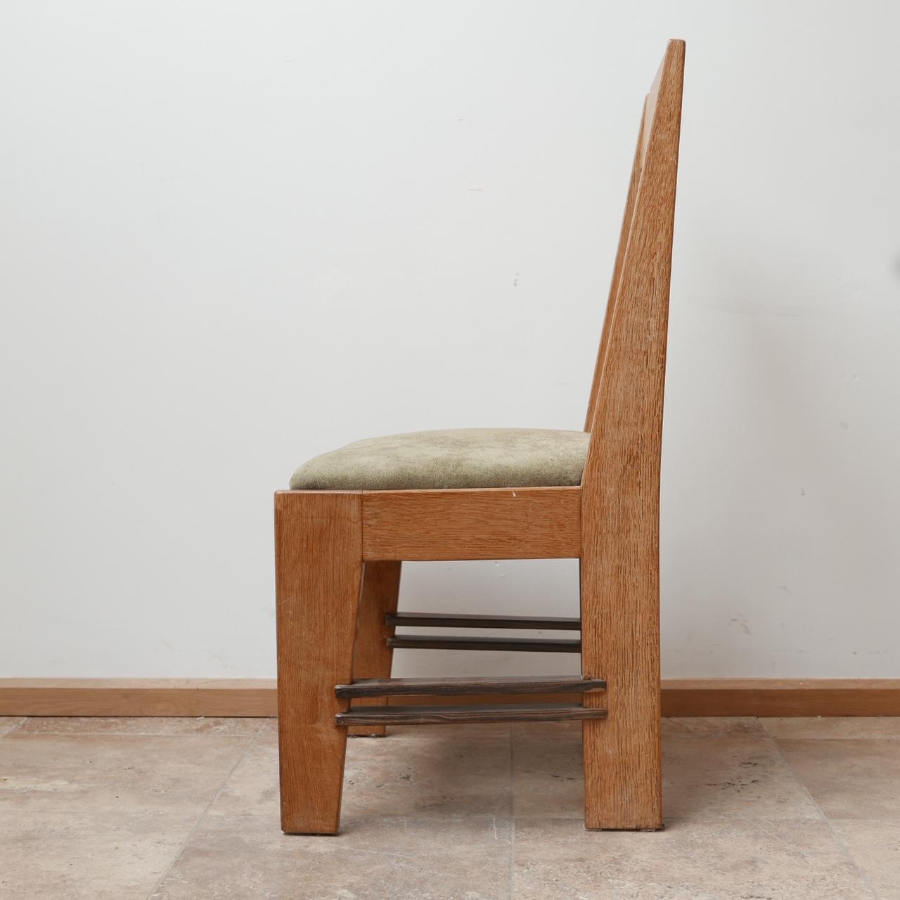 Satz von sechs Art-déco-Esszimmerstühlen aus Eichenholz der Amsterdamer Schule '6' im Angebot 10