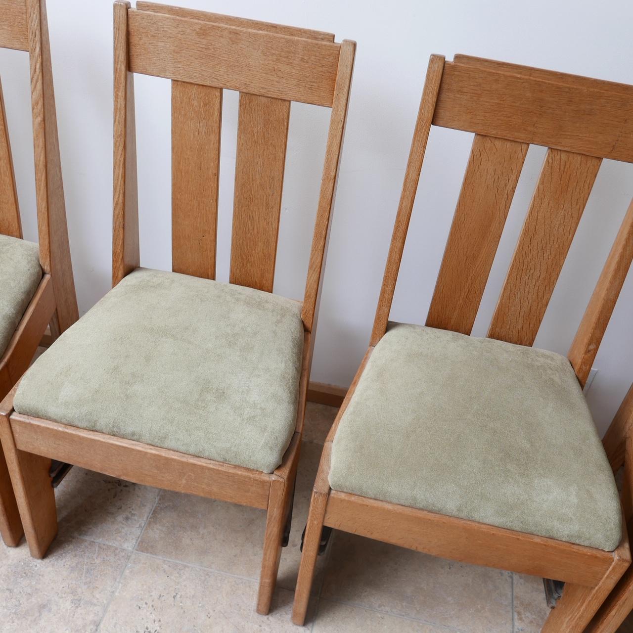 20th Century Set of Six Art Deco Oak Amsterdam School Dining Chairs '6' For Sale