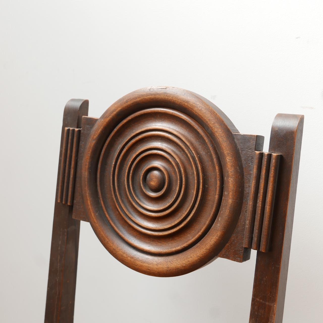Ensemble de six chaises de salle à manger Art Déco en chêne français '6' en vente 6