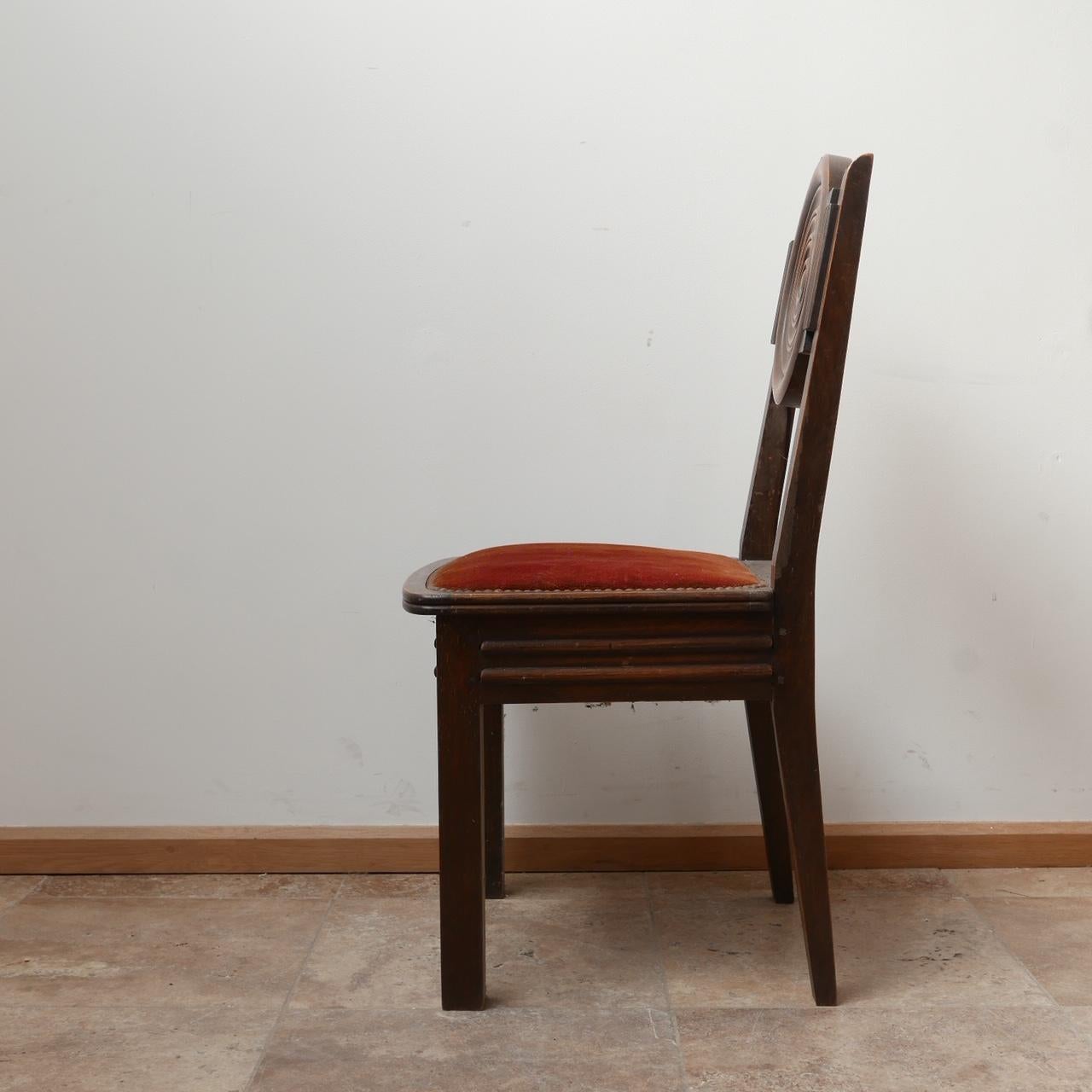 Ensemble de six chaises de salle à manger Art Déco en chêne français '6' en vente 9