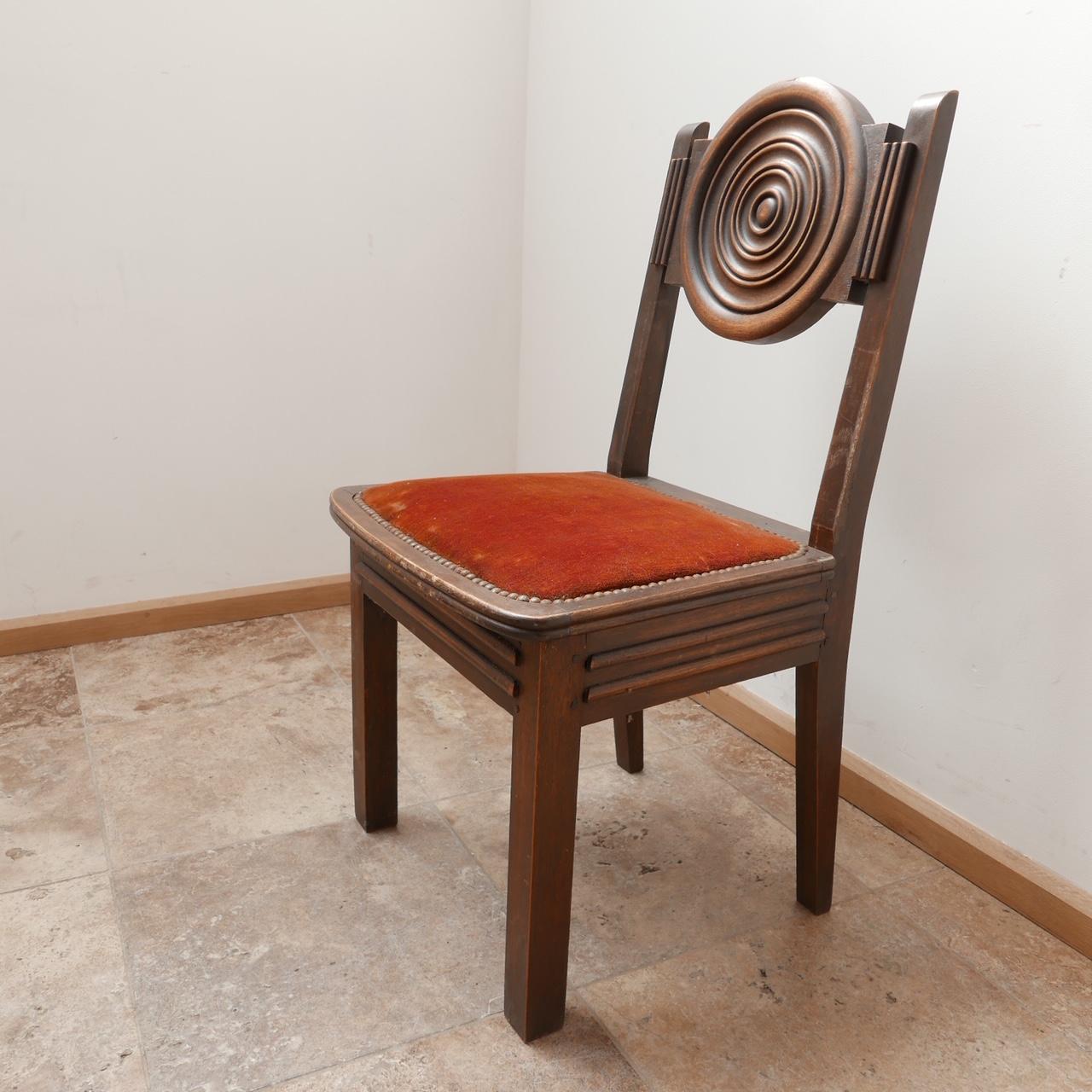 Ensemble de six chaises de salle à manger Art Déco en chêne français '6' en vente 3