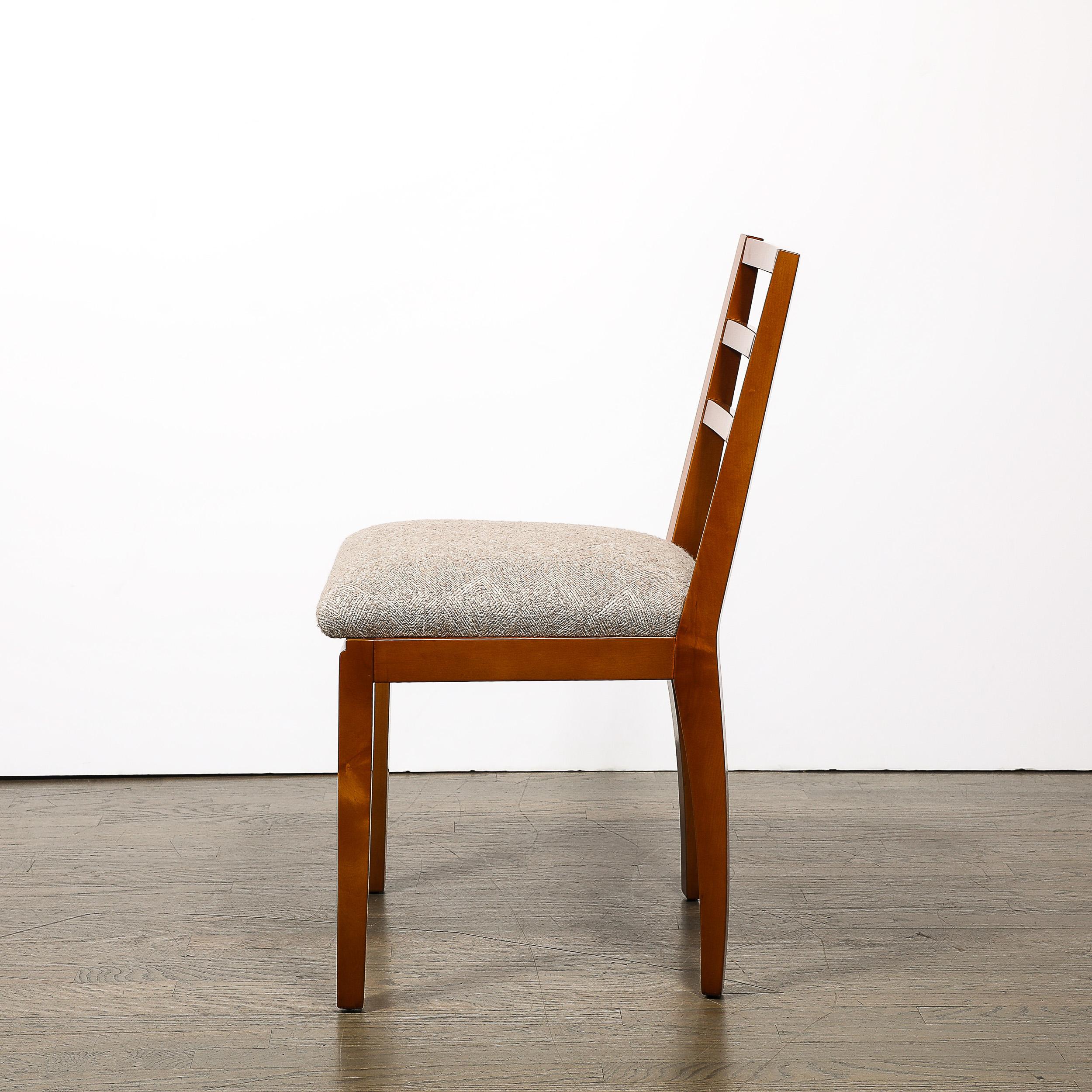 Set of Six Art Deco Walnut Dining Chairs w/ Upholstered Seats by Donald Deskey 5