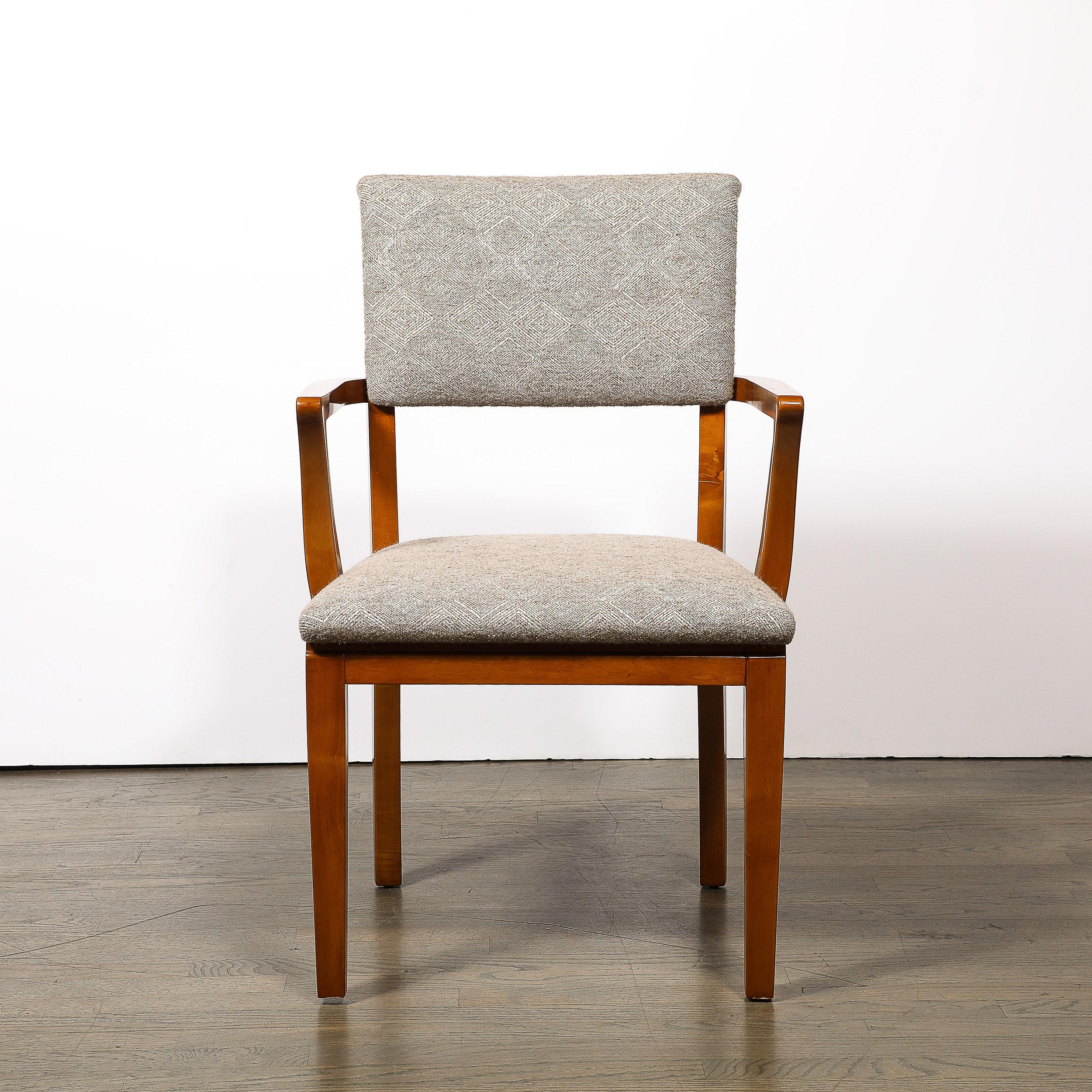 Set of Six Art Deco Walnut Dining Chairs w/ Upholstered Seats by Donald Deskey 7
