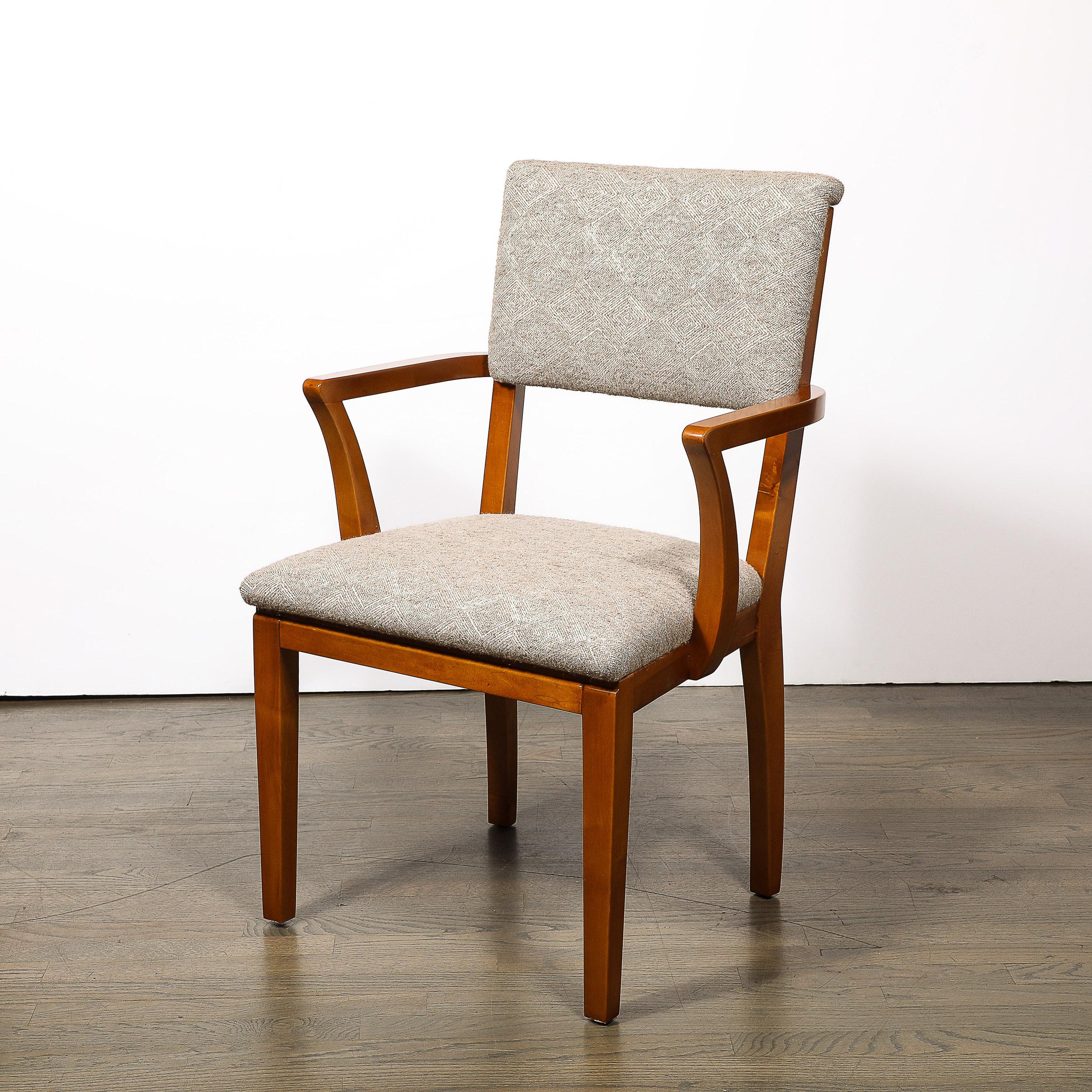 Set of Six Art Deco Walnut Dining Chairs w/ Upholstered Seats by Donald Deskey 9