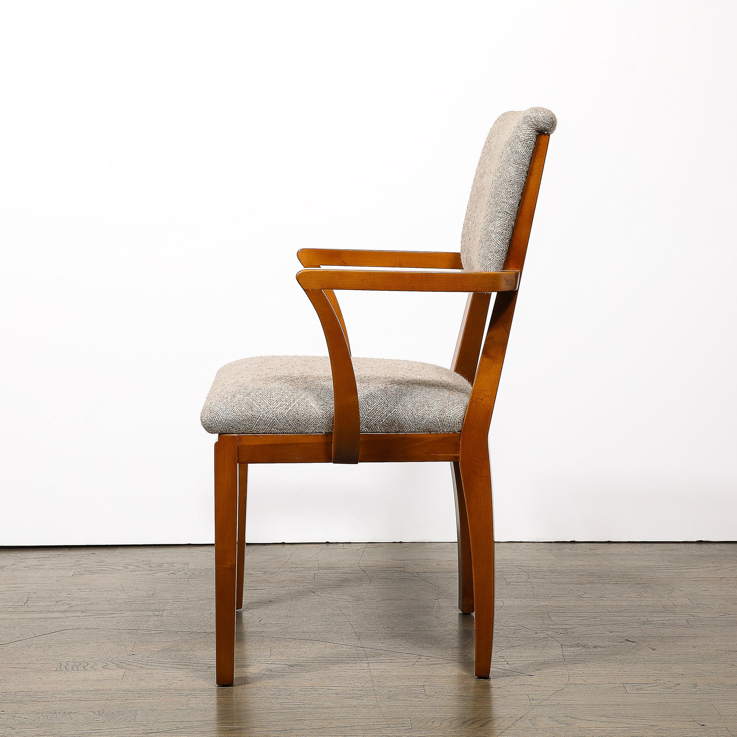 Set of Six Art Deco Walnut Dining Chairs w/ Upholstered Seats by Donald Deskey 10