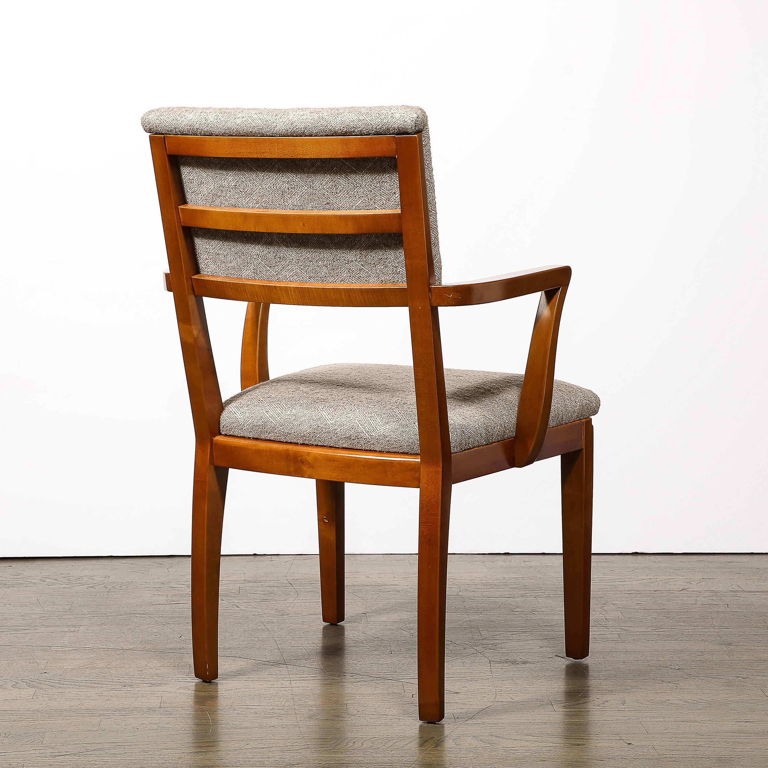 Set of Six Art Deco Walnut Dining Chairs w/ Upholstered Seats by Donald Deskey 11