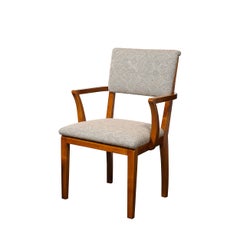 Set di sei sedie da pranzo in noce Art Deco con sedute imbottite di Donald Deskey