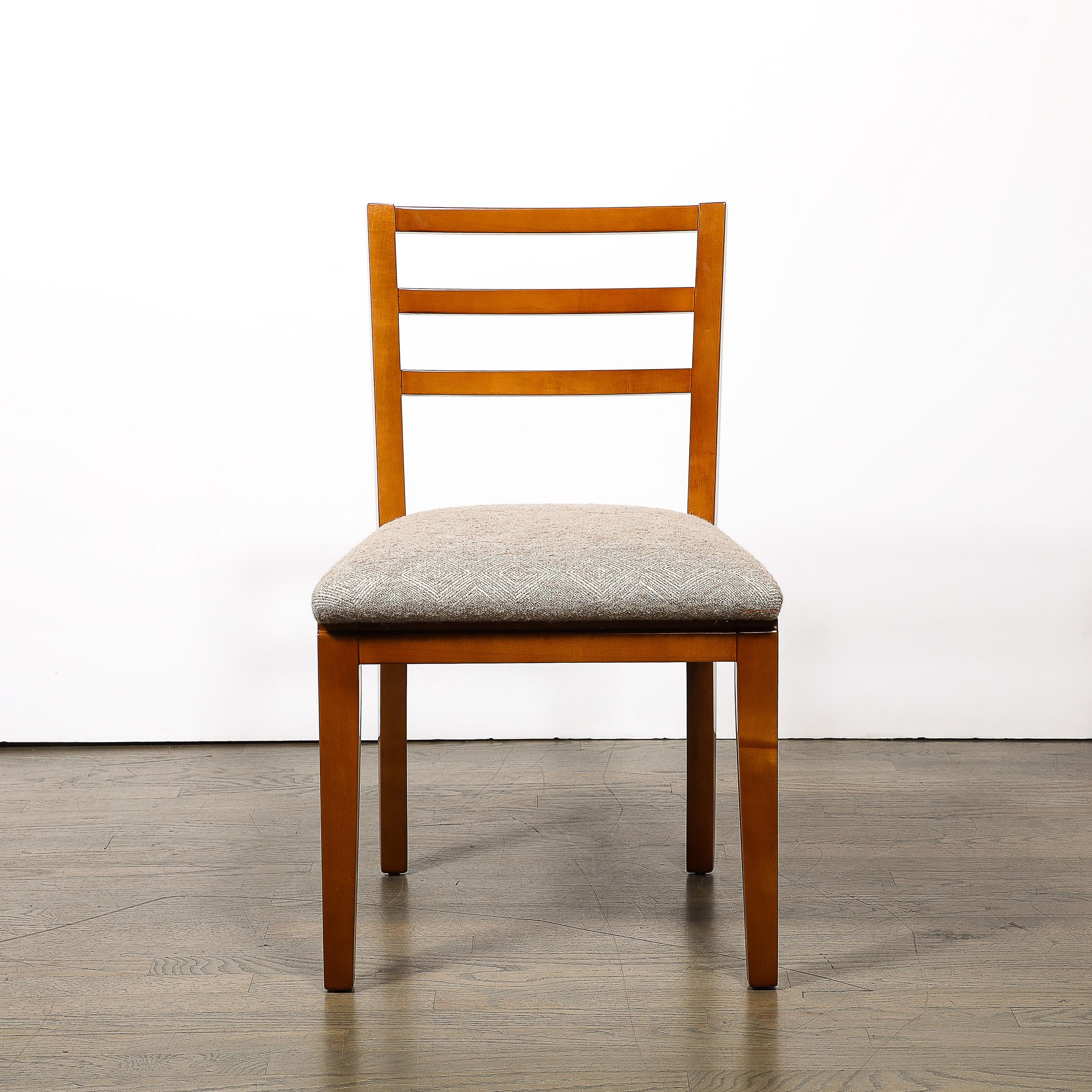 Set of Six Art Deco Walnut Dining Chairs w/ Upholstered Seats by Donald Deskey 1