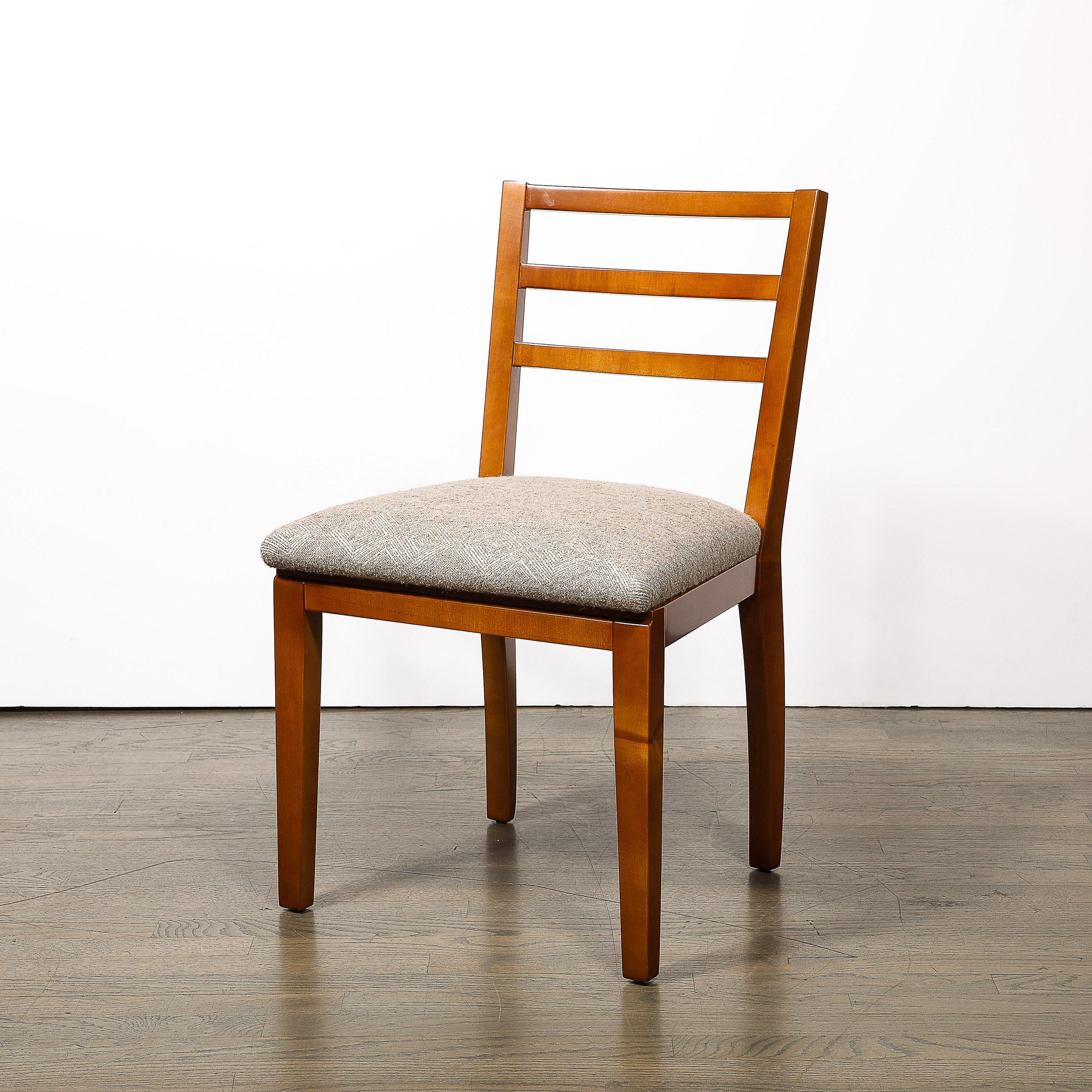 Set of Six Art Deco Walnut Dining Chairs w/ Upholstered Seats by Donald Deskey 2