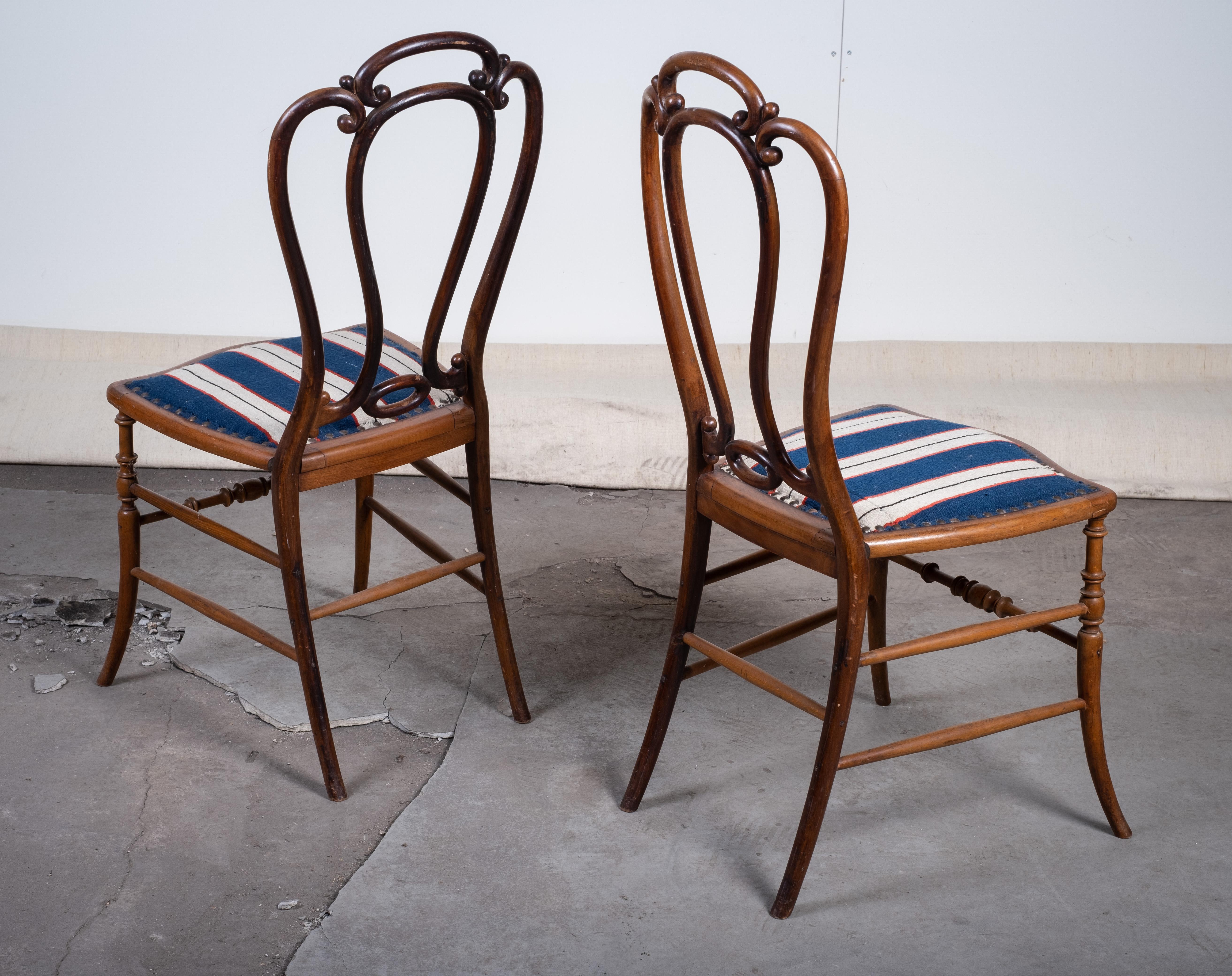 Set of Six Art Nouveau Café Chairs by W. Giessing, Beechwood, 1930s In Good Condition For Sale In Nørre Aaby, DK